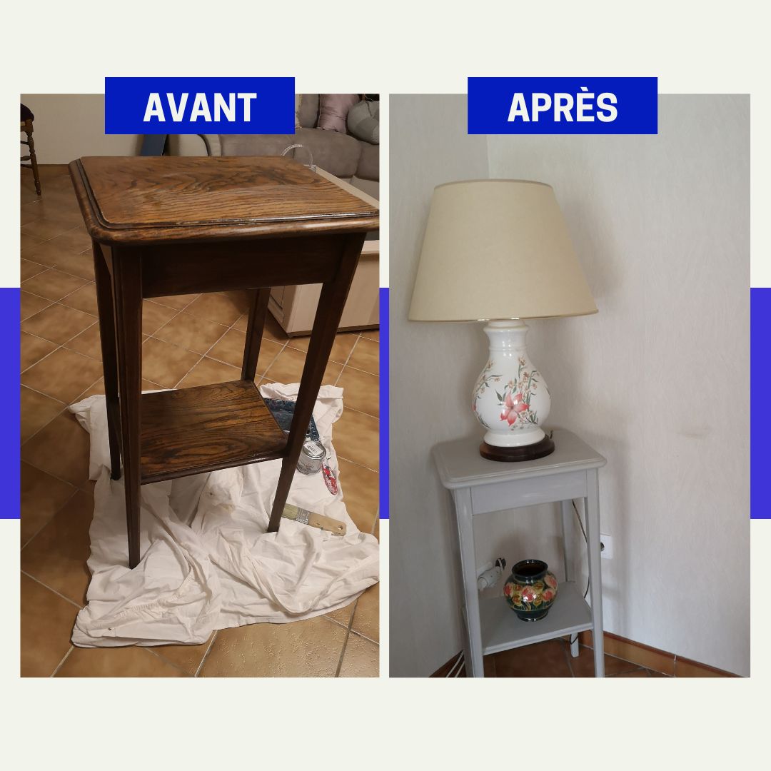 Avant Après restauration de mobilier